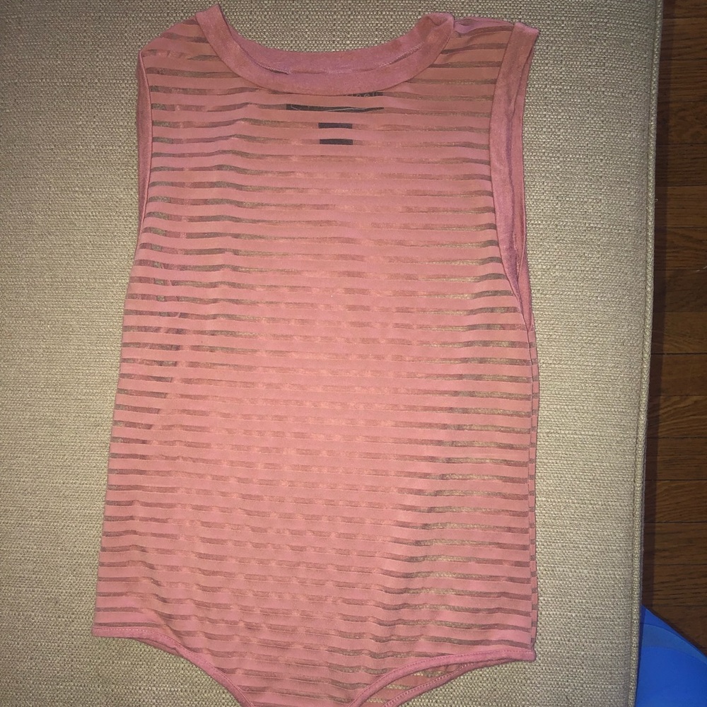 Pink body suit (semi see through)